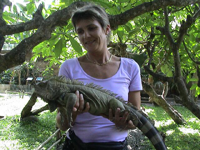 Kerstin mit Leguan