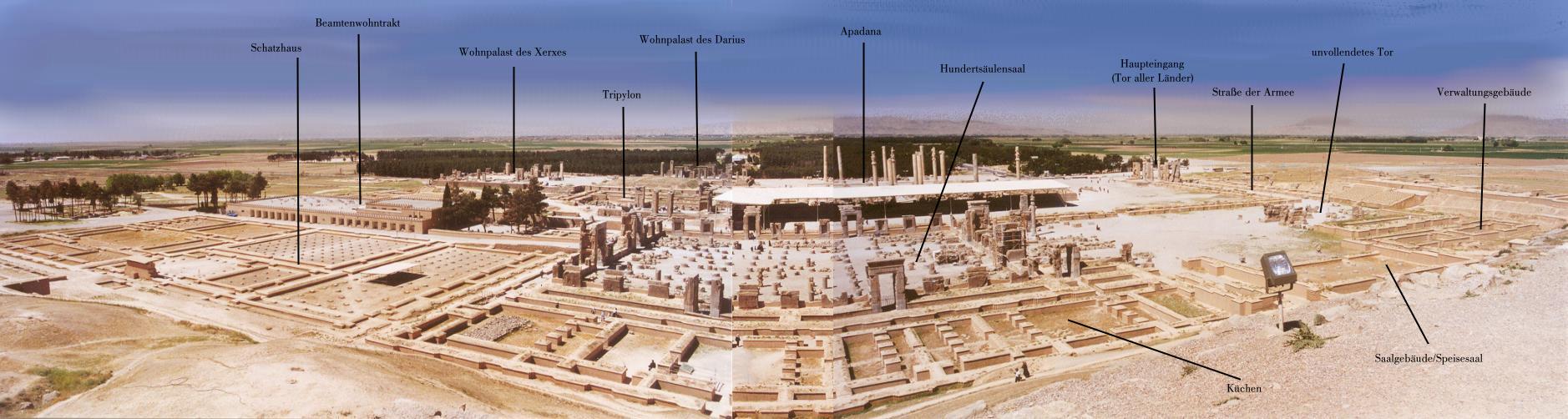 Persepolis - Panorama von Persepolis, aufgenommen vom Felsengrab Artaxerxes II